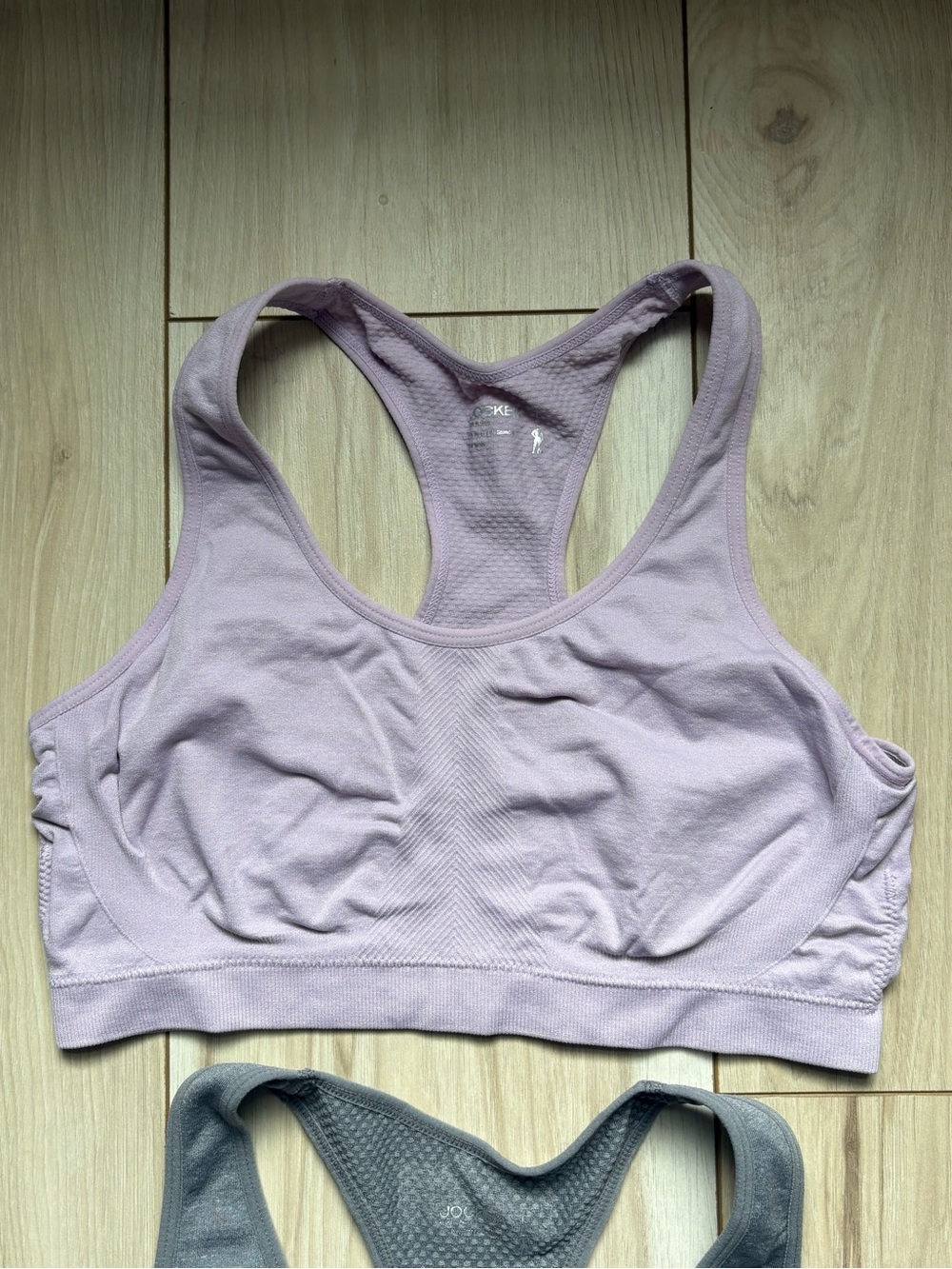 2 Pack Jockey Seamless Sports Bras Pink Gray Racerback Comfort Bras Large - Picture 4 of 6